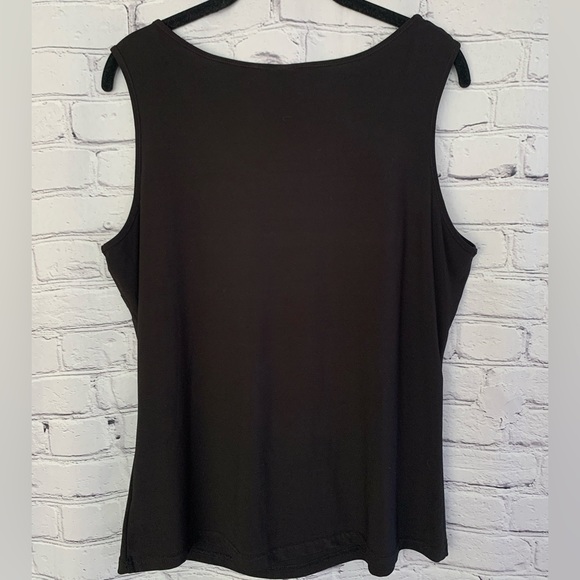 Marc Bouwer Embellished Black Tank Shell Top Scoop Neck Size Medium - Picture 3 of 5
